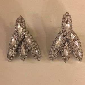 Vintage Crystal Drop Statement Art Deco Earrings